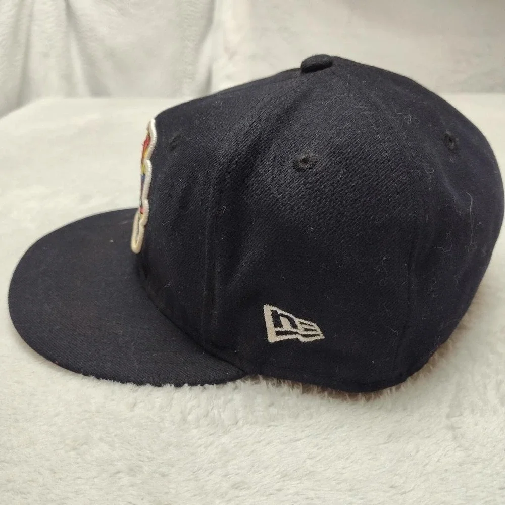 Peoria Chiefs New Era Hat Cap Fitted Mens 7 1/8 Black 59FIFTY Baseball Game Used